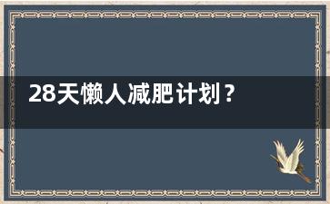 28天懒人减肥计划？ 28天懒人减肥计划